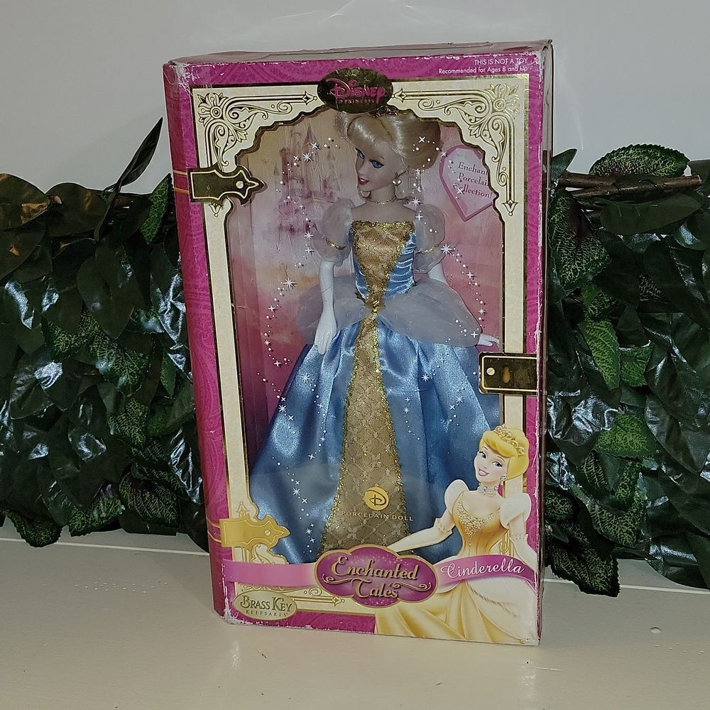 Disney Princess Enchanted Tales 2007 Brass Key Porcelain Doll New Cinderella 16"